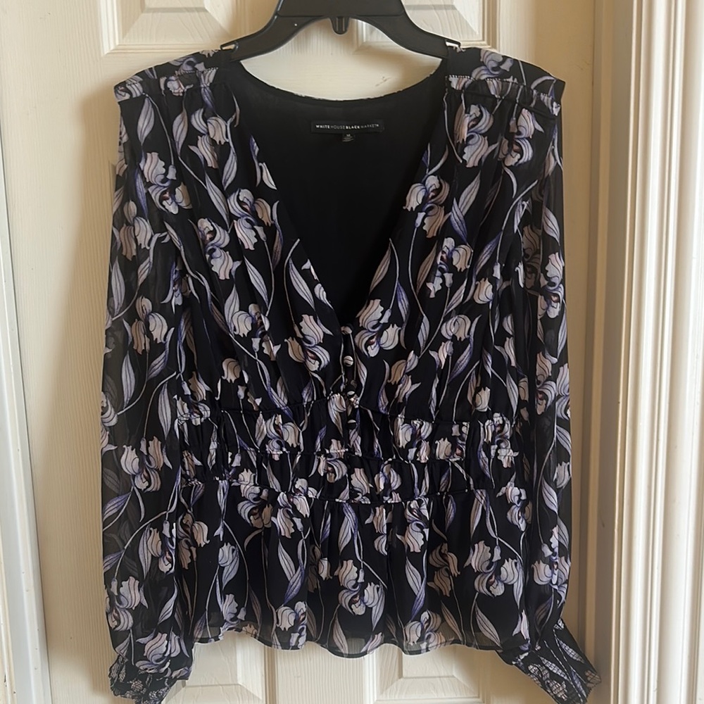 Floral Black and Purple Women's Top